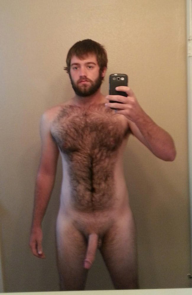 Naked Dude Got Funny Shaved Chest Nude Man